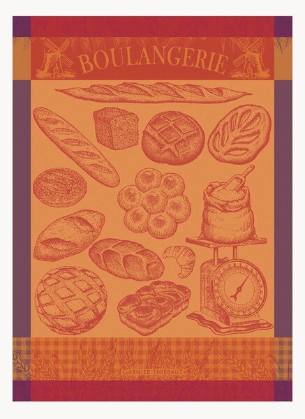 Set di 4 strofinacci jacquard Boulangerie Moulin Ambre