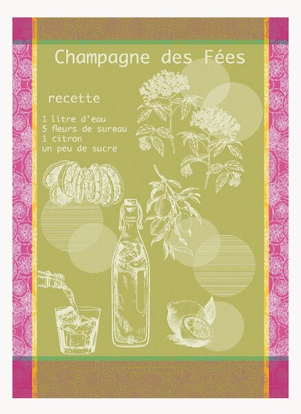 Set di 4 strofinacci jacquard Champagne Des Fees Mousse