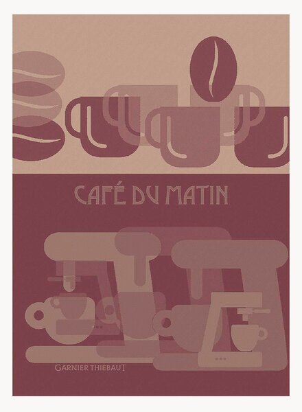 Set di 4 strofinacci jacquard Cafe Du Matin Palissandre
