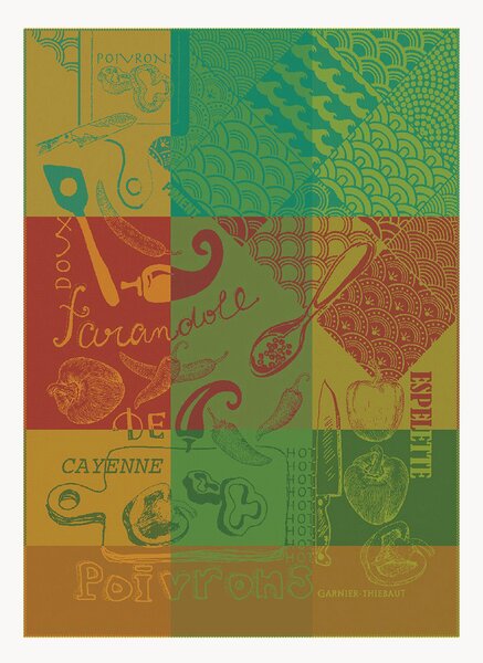 Set di 2 strofinacci jacquard Espelette Tor50 Basque