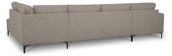 Divano angolare marrone chiaro (con penisola a destra/a U) con rivestimento in ciniglia Fabian – Scandic