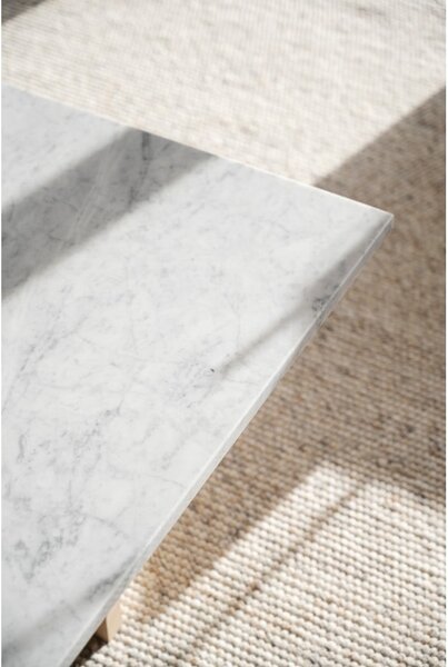 Tavolino in marmo bianco-marrone 90x90 cm Brooksville - Rowico
