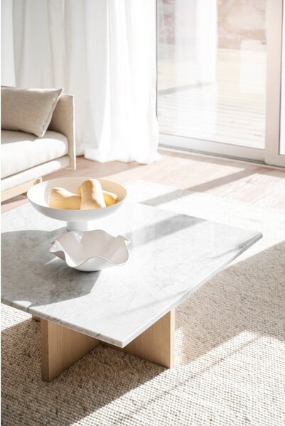 Tavolino in marmo bianco-marrone 90x90 cm Brooksville - Rowico