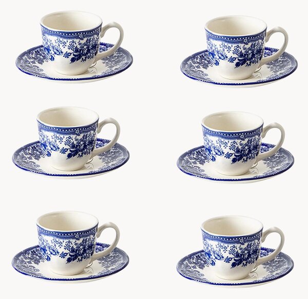 Set di 6 tazzine e piattini in ceramica London Calling