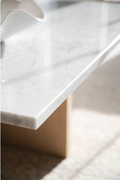 Tavolino in marmo bianco-marrone 90x90 cm Brooksville - Rowico
