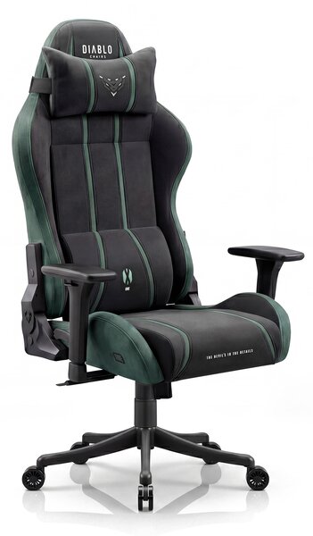 Sedia gaming in tessuto nero-verde Diablo X-One 2.0 Forest Green Small