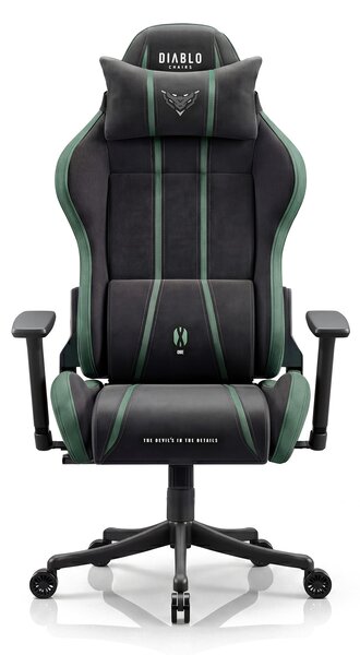Sedia gaming in tessuto nero-verde Diablo X-One 2.0 Forest Green Small