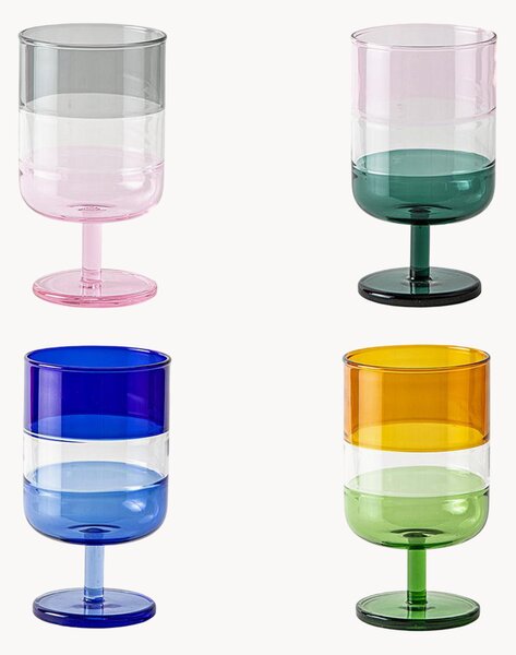 Set di 4 bicchieri da vino Stacks