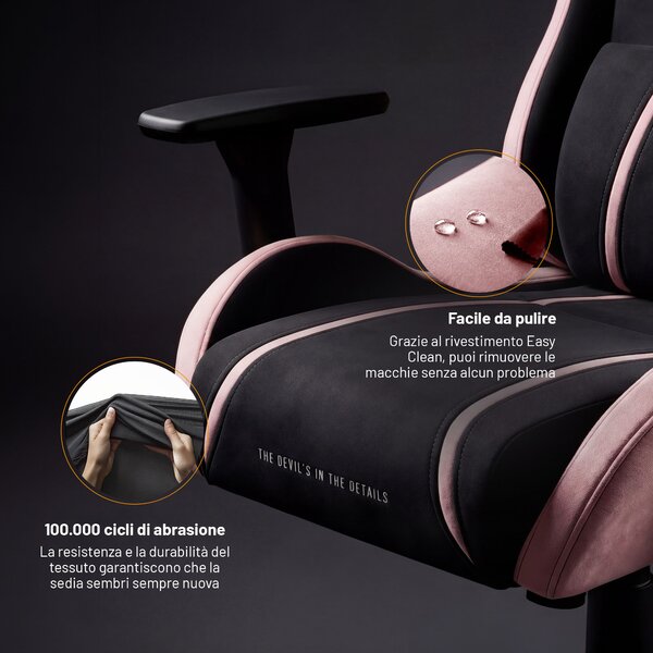 Sedia gaming in tessuto nero-rosa Diablo X-One 2.0 Akira Pink Small