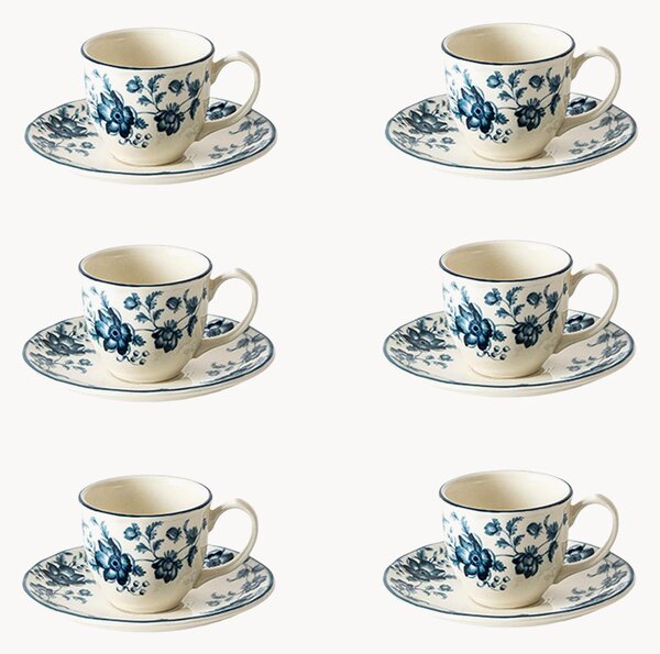 Set di 6 tazzine e piattini in ceramica Wonderwall