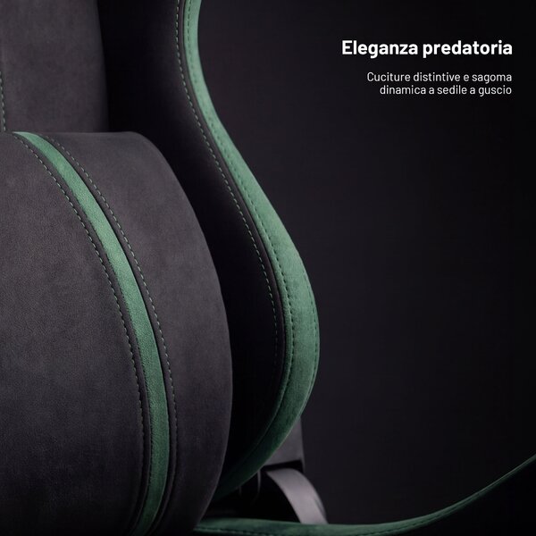 Sedia gaming in tessuto nero-verde Diablo X-One 2.0 Forest Green Small