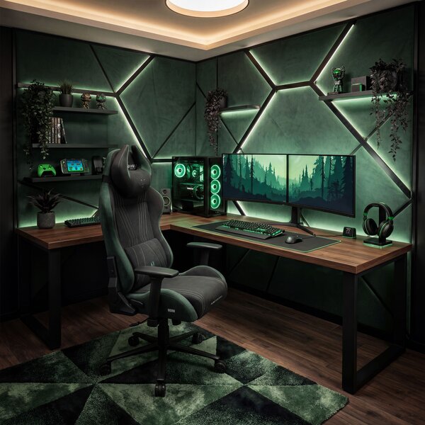 Sedia gaming in tessuto nero-verde Diablo X-Horn 2.0 Forest Green Normal