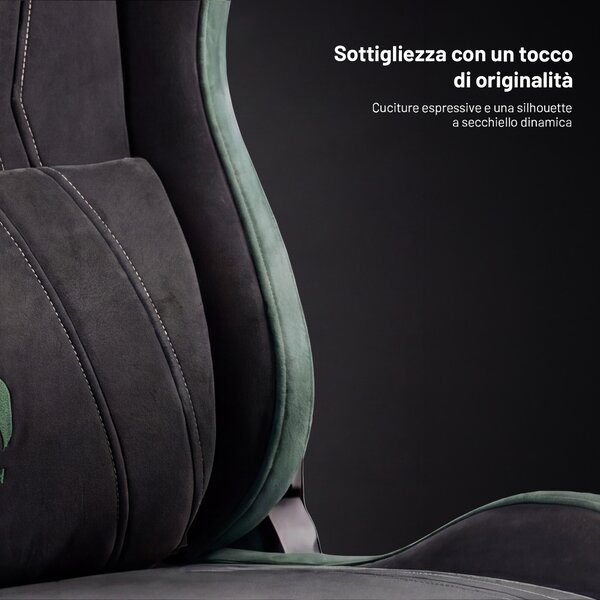 Sedia gaming in tessuto nero-verde Diablo X-Horn 2.0 Forest Green Normal