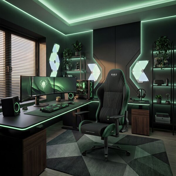 Sedia gaming in tessuto nero-verde Diablo X-Horn 2.0 Forest Green Normal