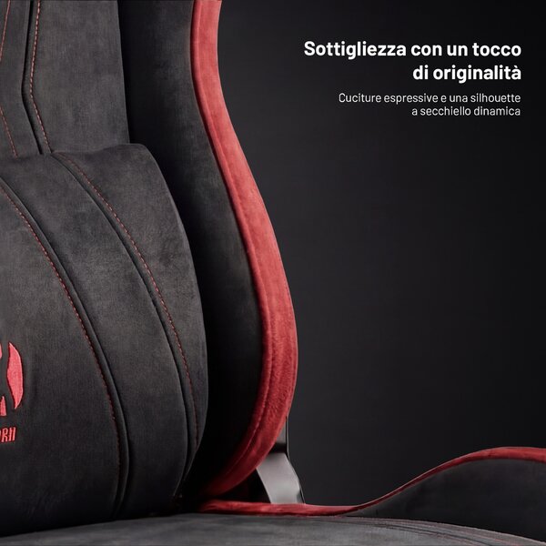 Sedia gaming in tessuto nero-rosso Diablo X-Horn 2.0 Bloody Mary Normal