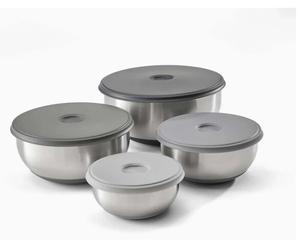 Ciotole in set argentate in acciaio inox 4 pz ø 28,5 cm Nest Prep&Store – Joseph Joseph