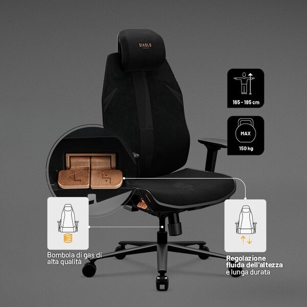 Sedia da ufficio ergonomica nera V-Flash Ultra Black