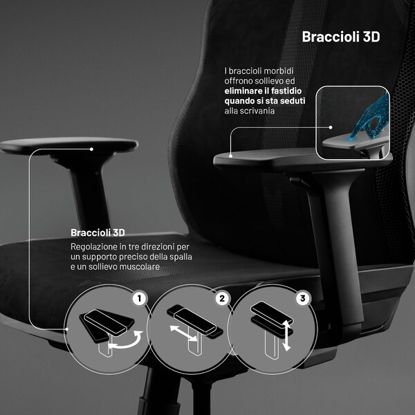Sedia da ufficio ergonomica nera V-Flash Ultra Black