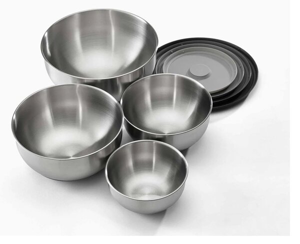 Ciotole in set argentate in acciaio inox 4 pz ø 28,5 cm Nest Prep&Store – Joseph Joseph