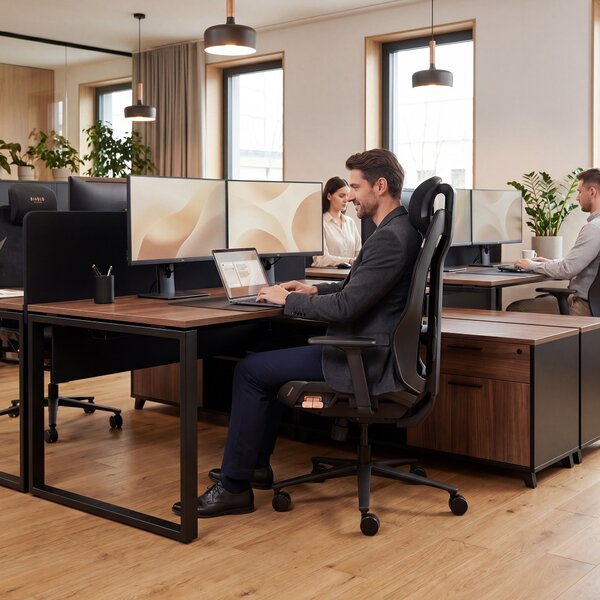 Sedia da ufficio ergonomica nera V-Flash Ultra Black