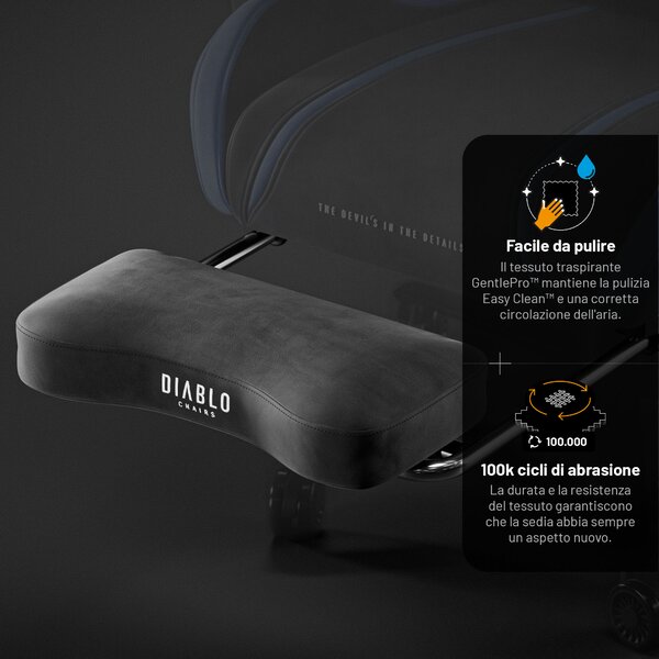 Poggiapiedi in tessuto per sedia gaming Diablo Chairs
