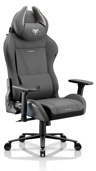 Sedia gaming grigia in tessuto X-Horn 2.0 Rainbow Grey, Normal
