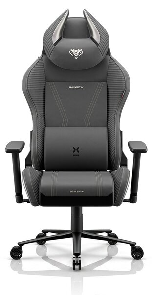 Sedia gaming grigia in tessuto X-Horn 2.0 Rainbow Grey, Normal