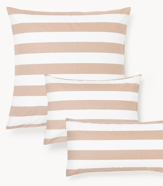 Federa reversibile in cotone a righe Lorena