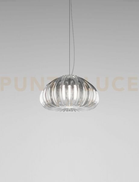 Diamante sospensione g cristallo nickel satinato 1 luce attacco e27