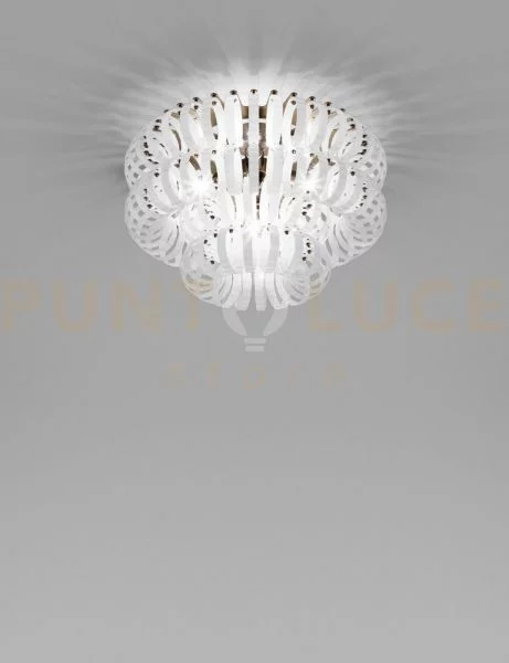 Ecos lampadario da soffitto 60a bianco rigadin bronzo satinato 3 lu
