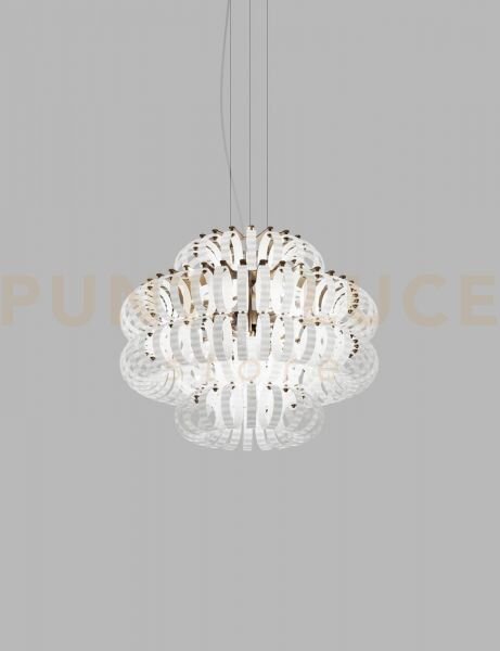 Ecos sospensione 60c bianco rigadin bronzo satinato 4 luci attacco 
