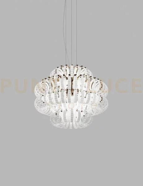 Ecos sospensione 60c bianco rigadin bronzo satinato 4 luci attacco