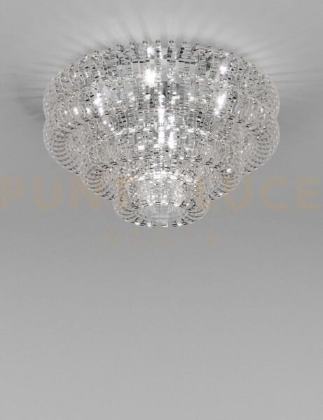 Ecos lampadario da soffitto 90 cristallo rigadin cromo lucido 5 luc