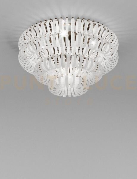 Ecos lampadario da soffitto 90 bianco rigadin bronzo satinato 5 luc