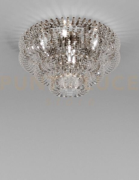 Ecos lampadario da soffitto 90 cristallo rigadin bronzo satinato 5 