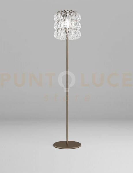 Ecos lampada da terra 35 cristallo rigadin bronzo satinato 1 luce a