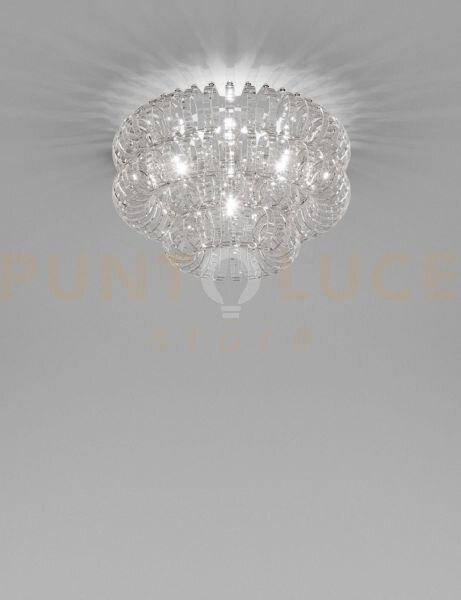 Ecos lampadario da soffitto 60a cristallo rigadin cromo lucido 3 lu