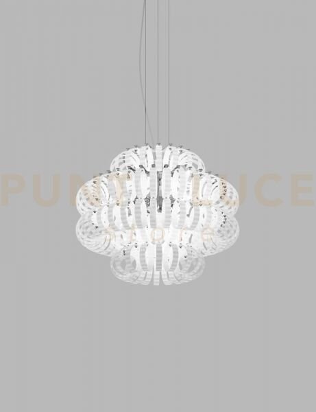 Ecos sospensione 60c bianco rigadin cromo lucido 4 luci attacco e27