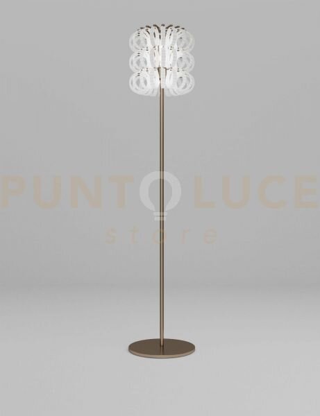 Ecos lampada da terra 35 bianco rigadin bronzo satinato 1 luce atta