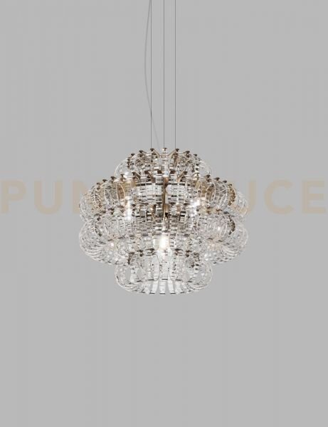 Ecos sospensione 60c cristallo rigadin bronzo satinato 4 luci attac