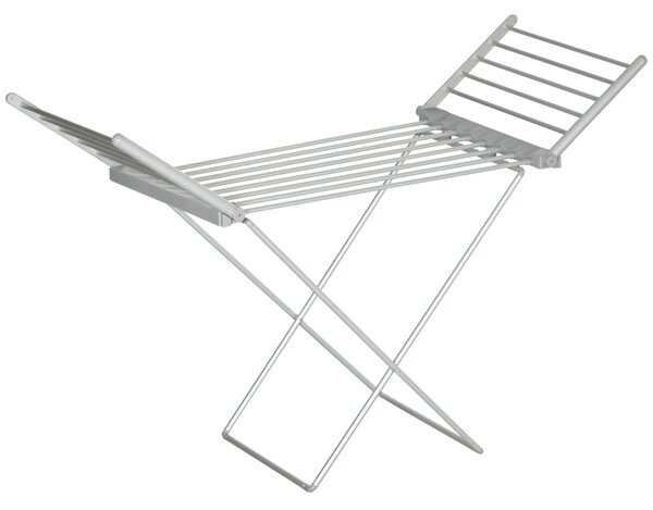 HOMCOM Stendino Elettrico Riscaldato Salvaspazio in Alluminio Pieghevole per Asciugatura Veloce e Comoda 144x53x96cm Argento|Aosom