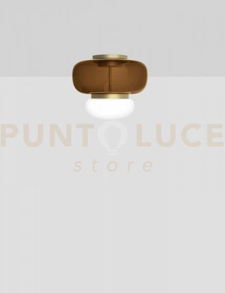 Faro lampada da soffitto p terra bruciata bianco ottone verniciato