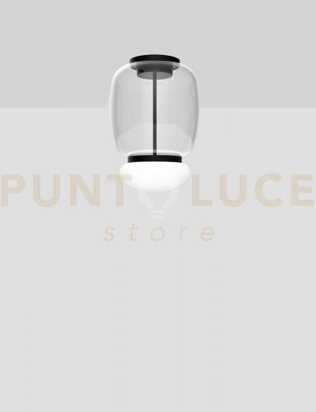Faro lampada da soffitto g cristallo bianco nero opaco 2 l2202 led 