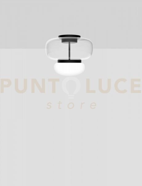 Faro lampada da soffitto p cristallo bianco nero opaco 2 l2202 led