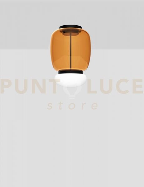 Faro lampada da soffitto g ambra scura bianco nero opaco 2 l2202 le