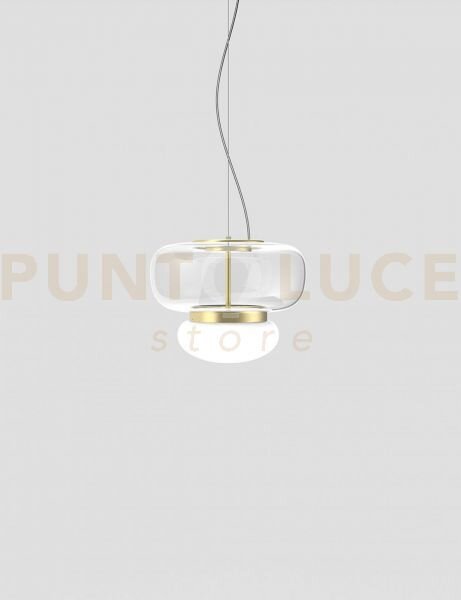 Faro sospensione p cristallo bianco ottone verniciato l2202 led 270