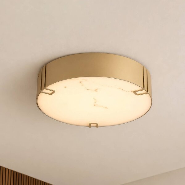 Searchlight Plafoniera soffitto Marmo, dimmerabile, Ottone / Oro, Bagno, Metallo, Plafoniera