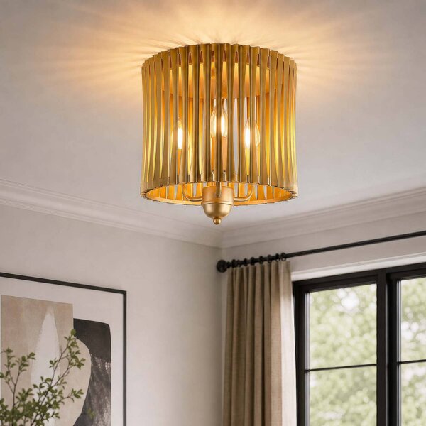Searchlight Plafoniera soffitto Split, dimmerabile, Ottone / Oro, Soggiorno / Sala da pranzo, Metallo, Plafoniera