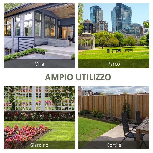 Outsunny Panchina da Giardino in Acciaio a 2 Posti con Schienale Alto e Braccioli, 128x62.5x81.5 cm, Nero|Aosom
