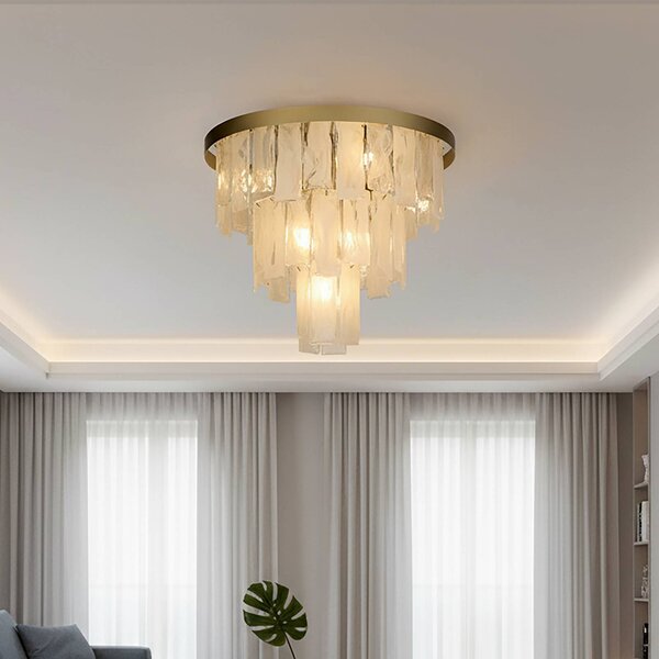 Searchlight Plafoniera soffitto Formalux, dimmerabile, Ottone / Oro, Soggiorno / Sala da pranzo, Metallo, Plafoniera
